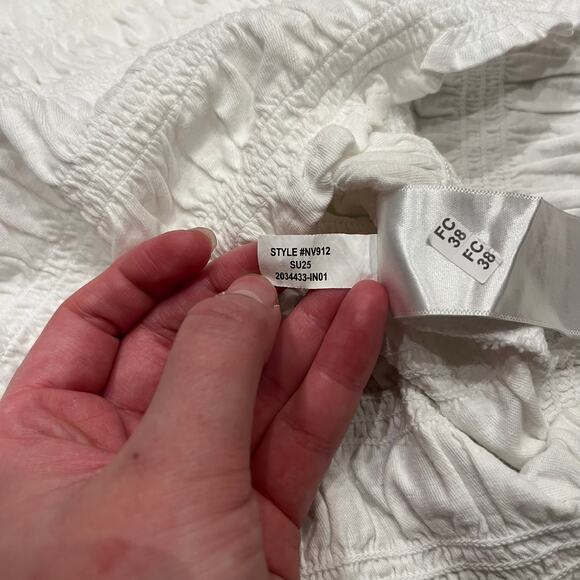 NWT Madewell Smocked Boatneck Tank Sz XXS White Coastal Nautical Preppy - Picture 5 of 7